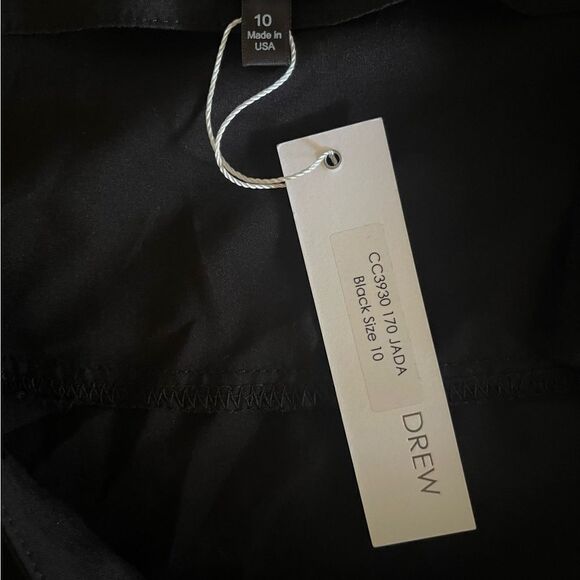 Drew Anthropologie 100% silk black sheer ruffled mini skirt sz 10 side zipper - Picture 4 of 11